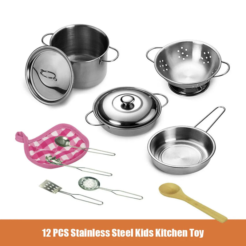 CUKERS™ 12 PCS Kitchen Set Pretend Children  Cooking Set