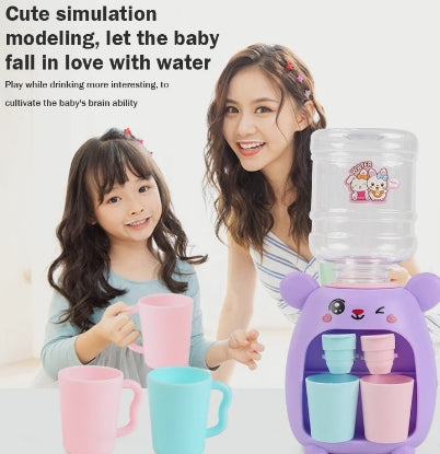 CUKERS™ Mini Children Water Dispenser Toy with Cute Cold/Warm Water Juice Milk Drinking Fountain