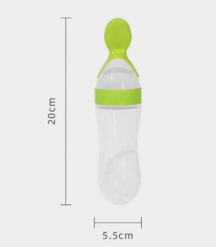 CUKERS™ Compressible Feeding Bottle and Silicone Rice Spoon Set